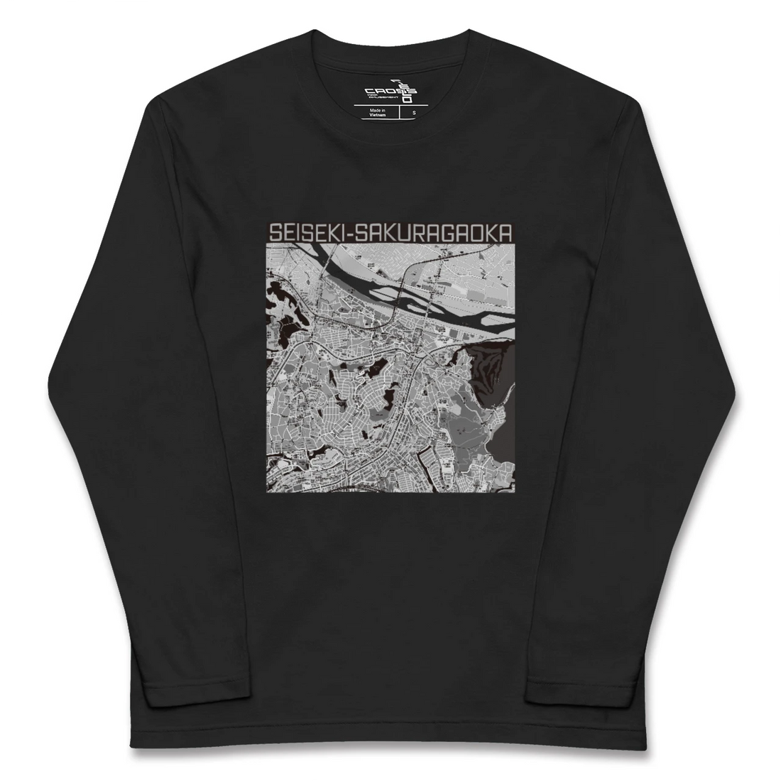 【聖蹟桜ヶ丘(東京都)】地図柄ロングスリーブTシャツ