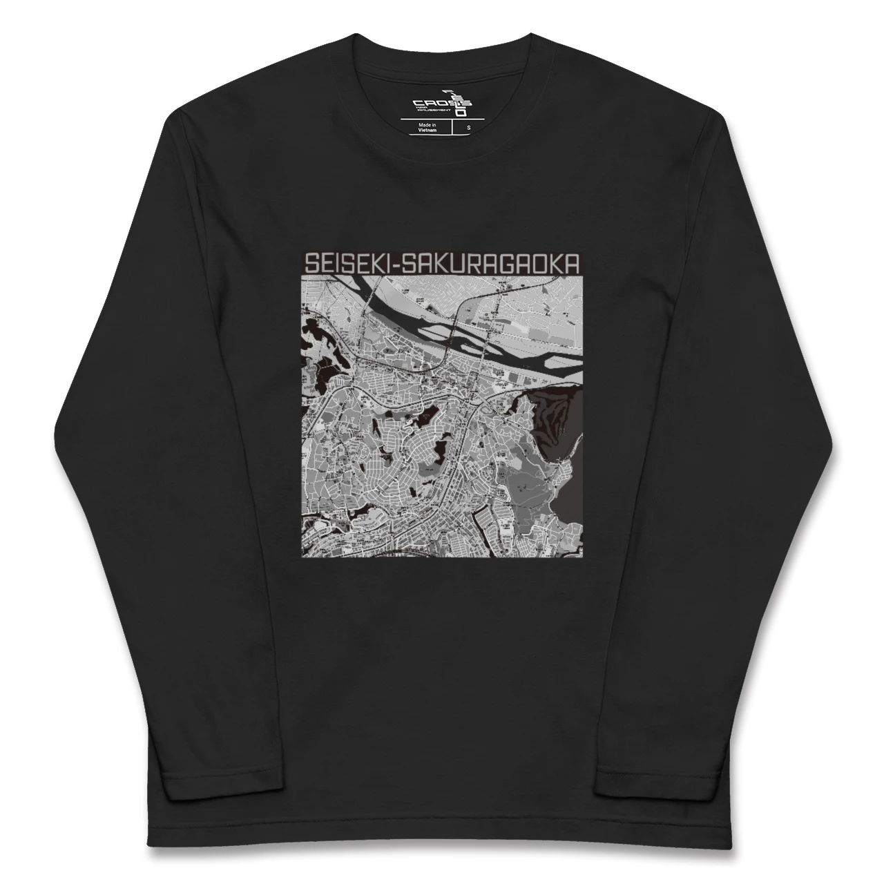 【聖蹟桜ヶ丘(東京都)】地図柄ロングスリーブTシャツ