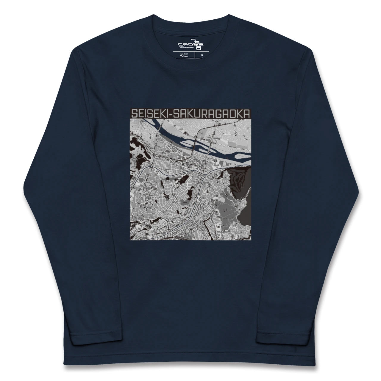 【聖蹟桜ヶ丘(東京都)】地図柄ロングスリーブTシャツ