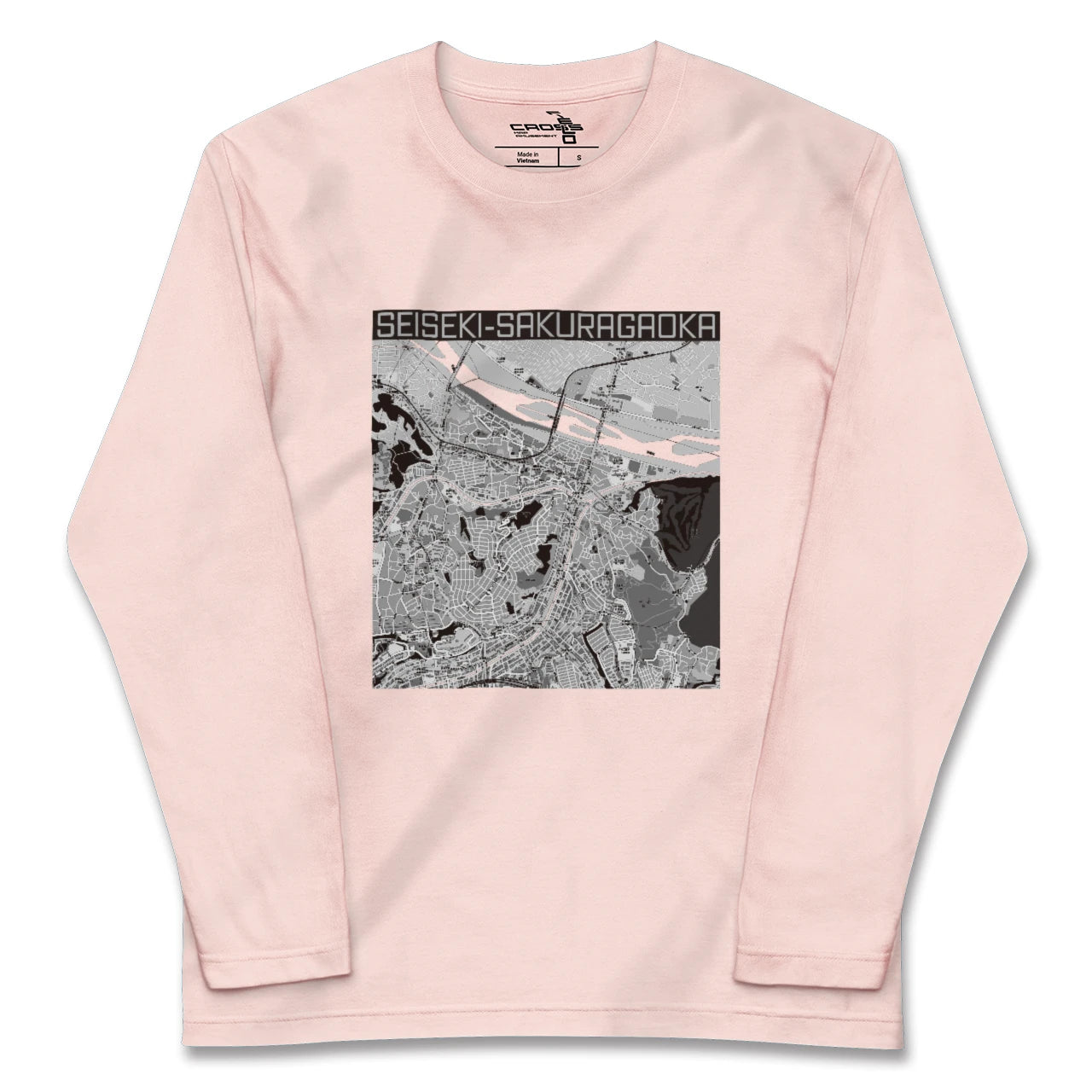 【聖蹟桜ヶ丘(東京都)】地図柄ロングスリーブTシャツ