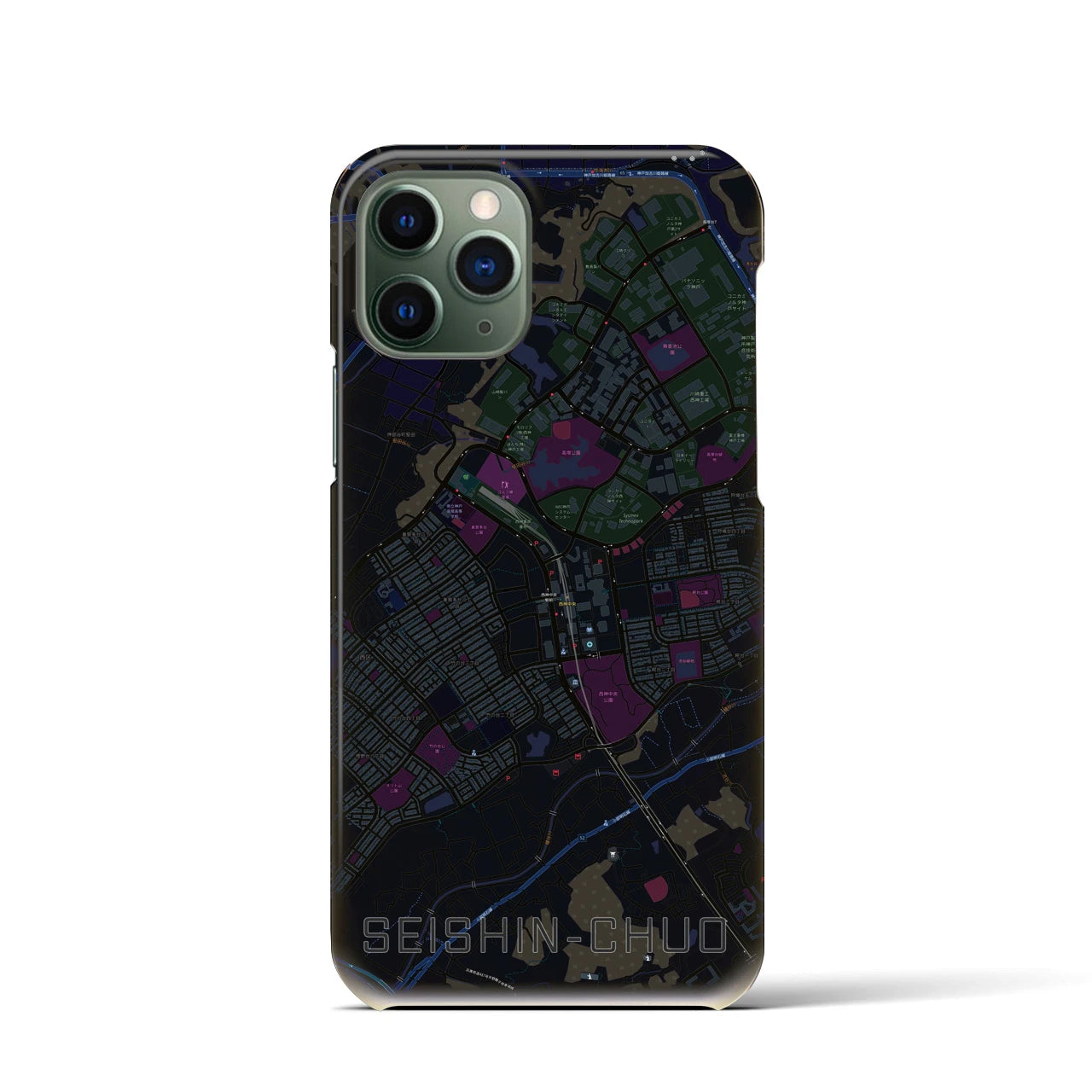 【西神中央(兵庫県)】地図柄iPhoneケース(バックカバータイプ)