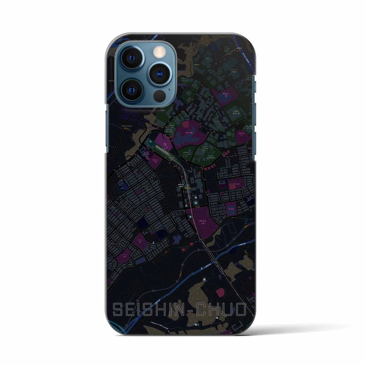 【西神中央(兵庫県)】地図柄iPhoneケース(バックカバータイプ)