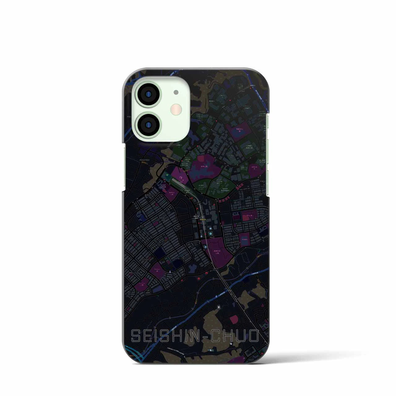 【西神中央(兵庫県)】地図柄iPhoneケース(バックカバータイプ)