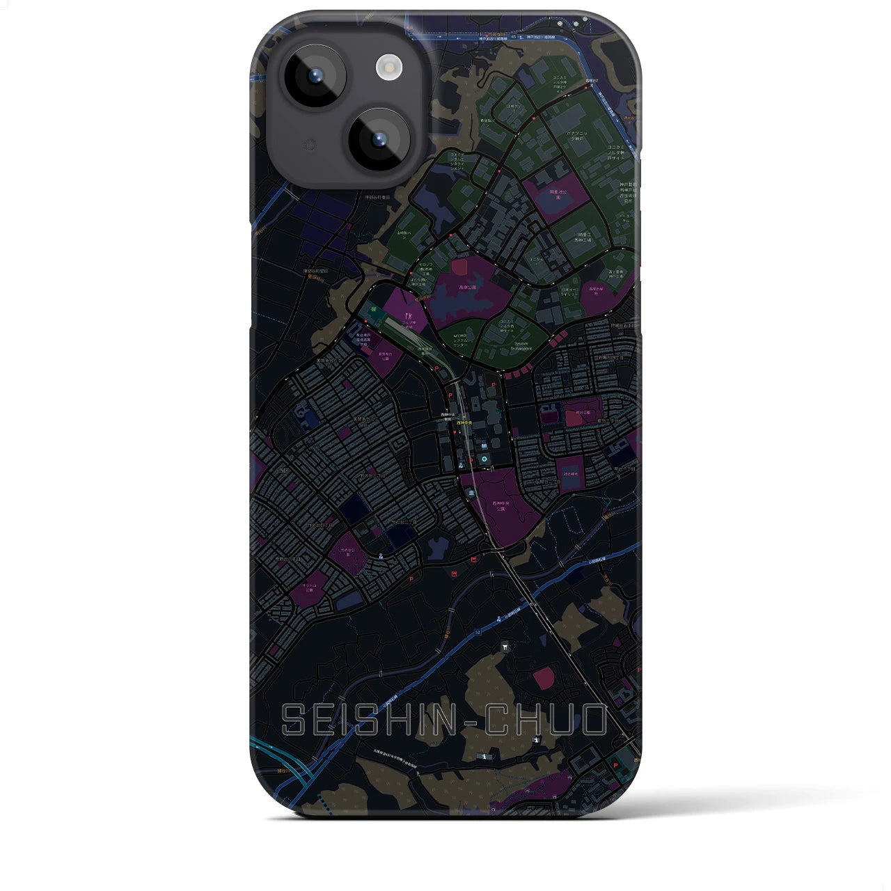 【西神中央(兵庫県)】地図柄iPhoneケース(バックカバータイプ)