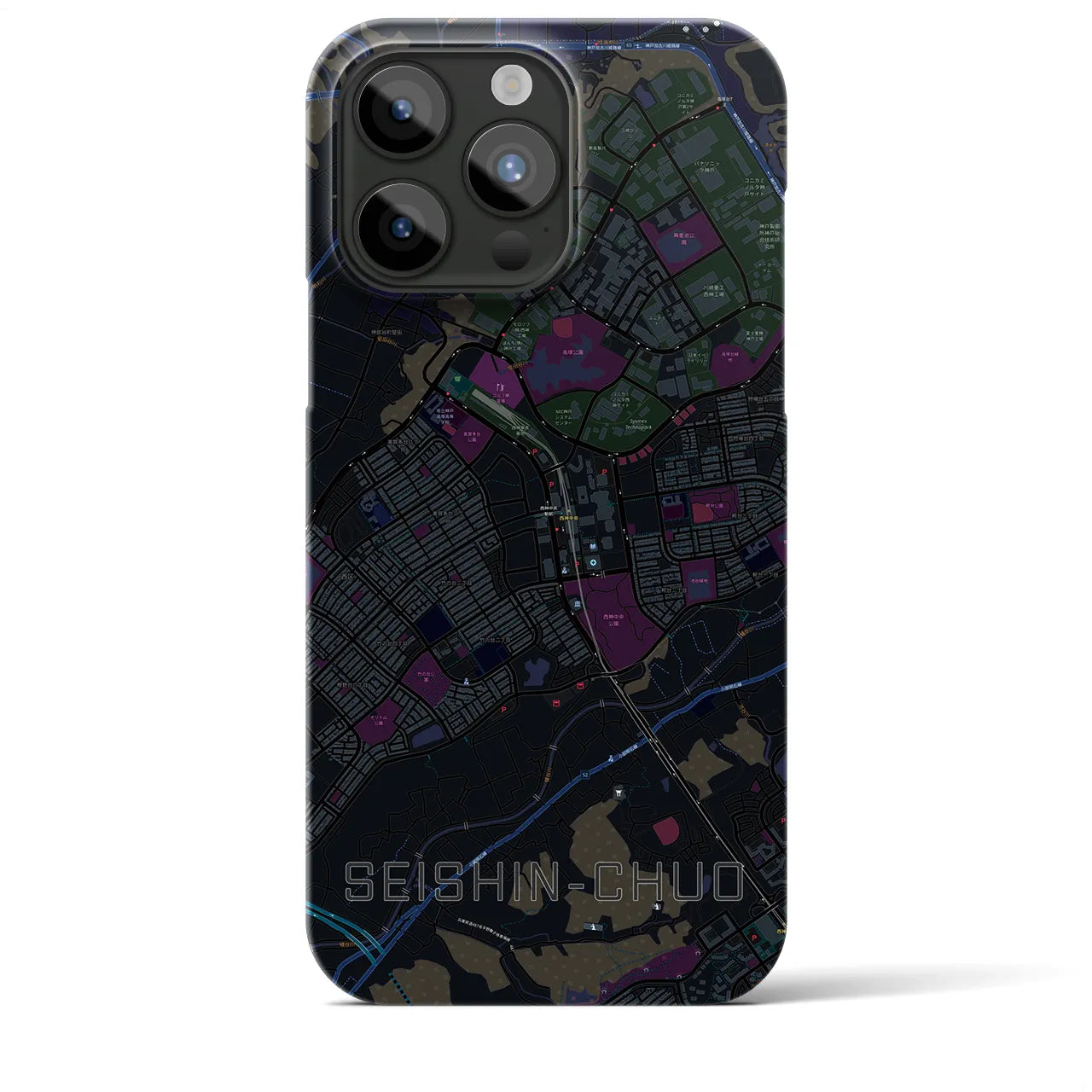 【西神中央(兵庫県)】地図柄iPhoneケース(バックカバータイプ)