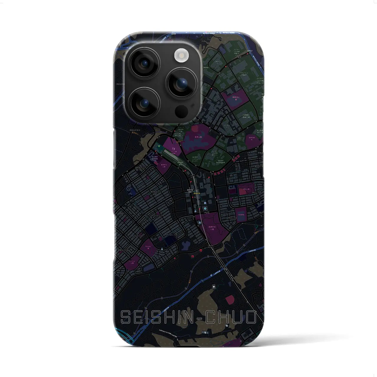 【西神中央(兵庫県)】地図柄iPhoneケース(バックカバータイプ)