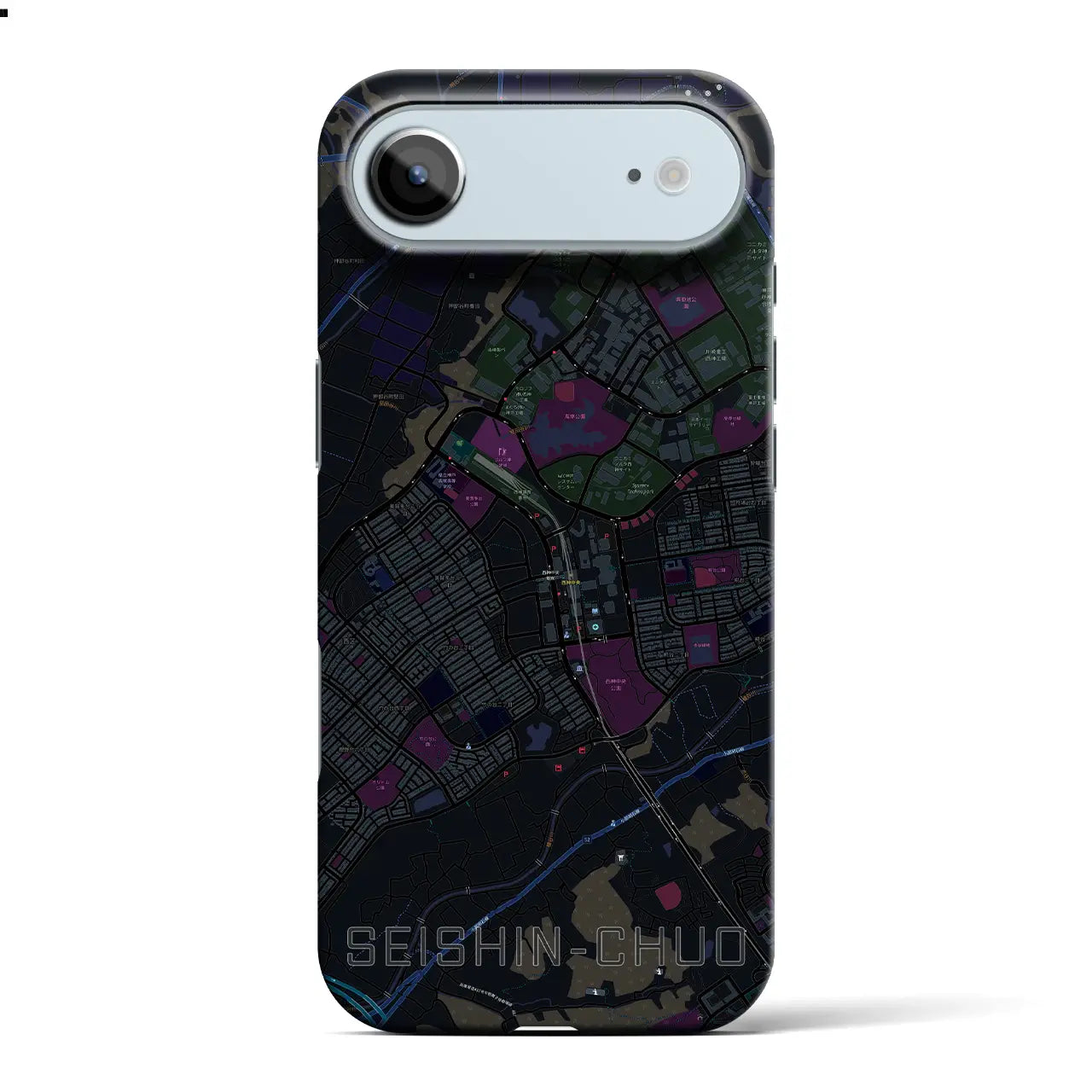 【西神中央(兵庫県)】地図柄iPhoneケース(バックカバータイプ)