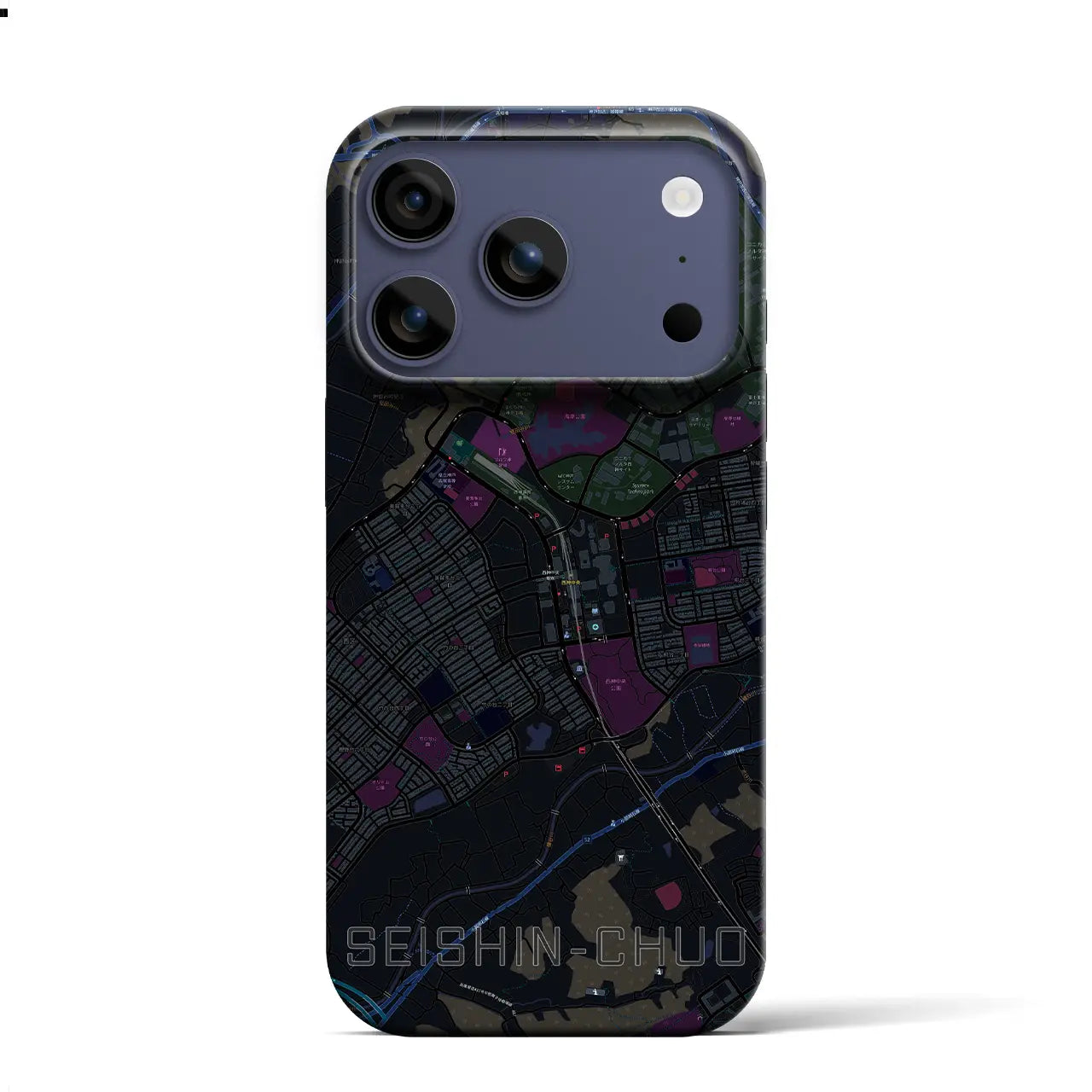 【西神中央(兵庫県)】地図柄iPhoneケース(バックカバータイプ)