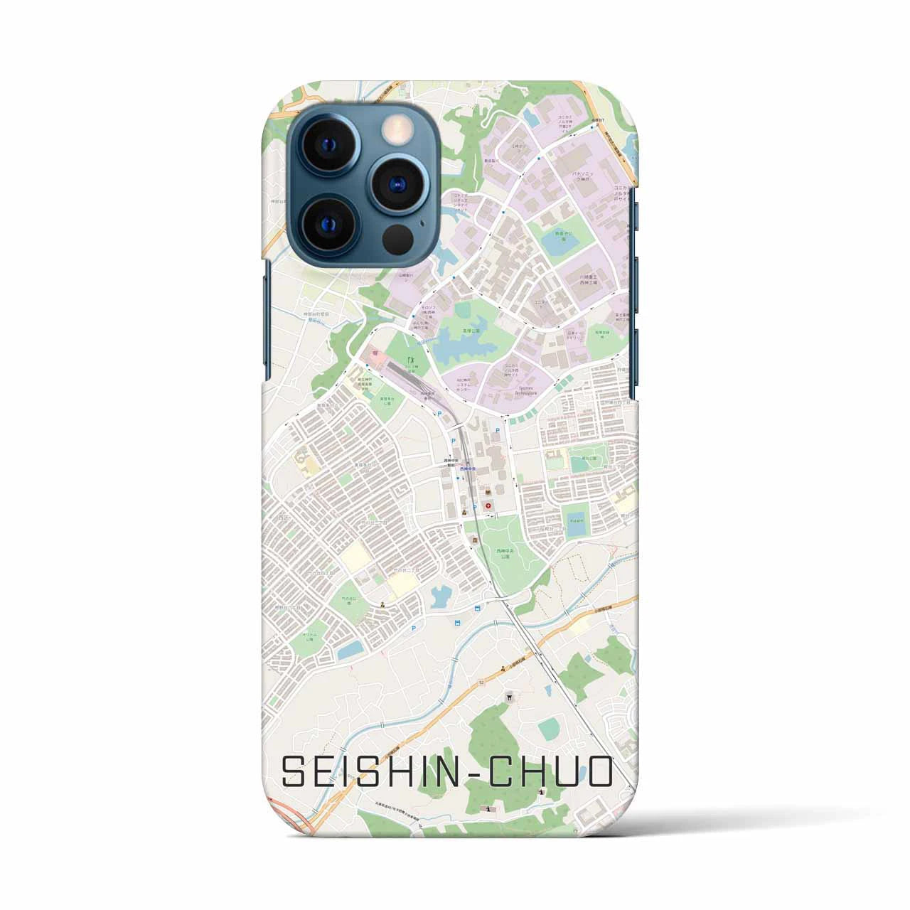 【西神中央(兵庫県)】地図柄iPhoneケース(バックカバータイプ)