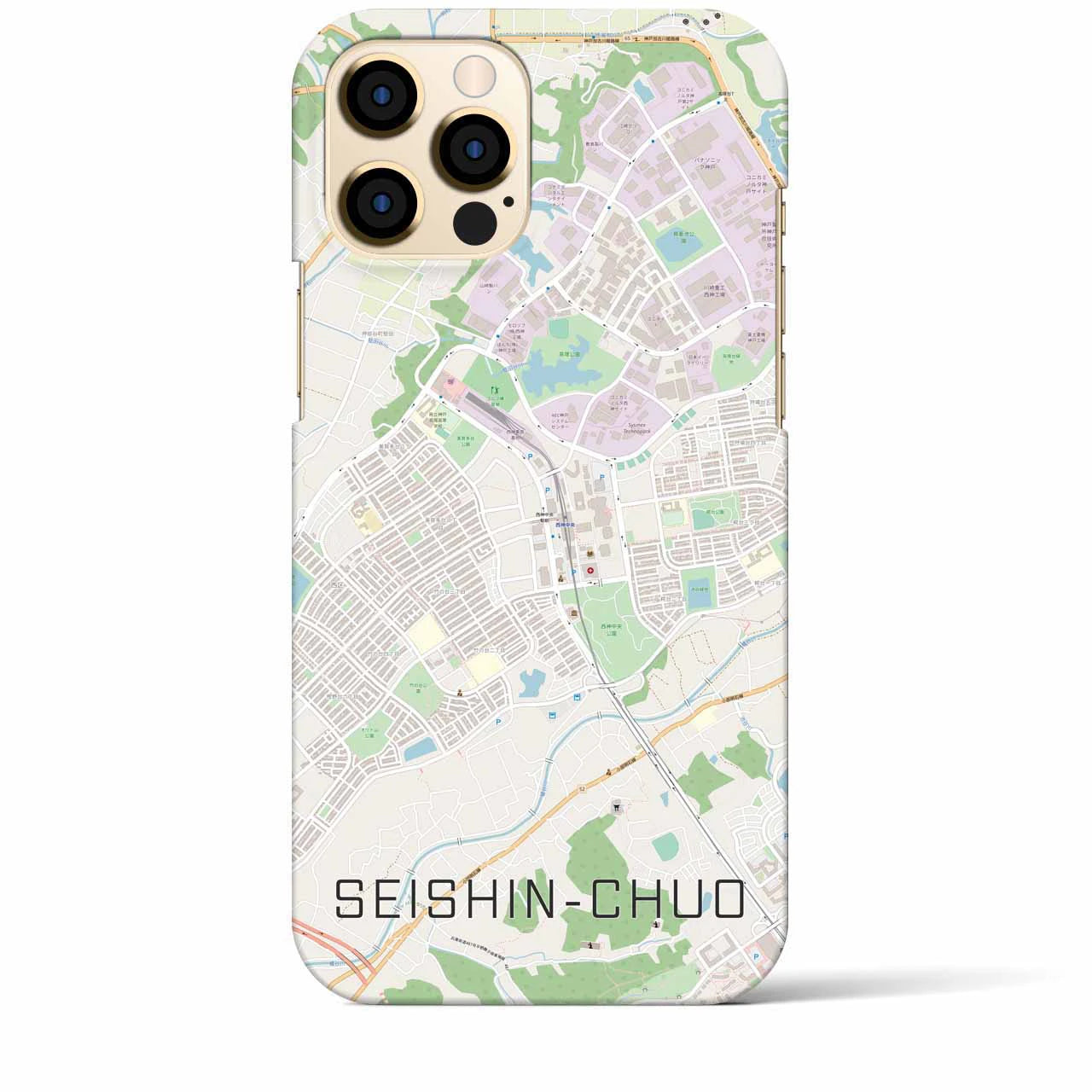 【西神中央(兵庫県)】地図柄iPhoneケース(バックカバータイプ)