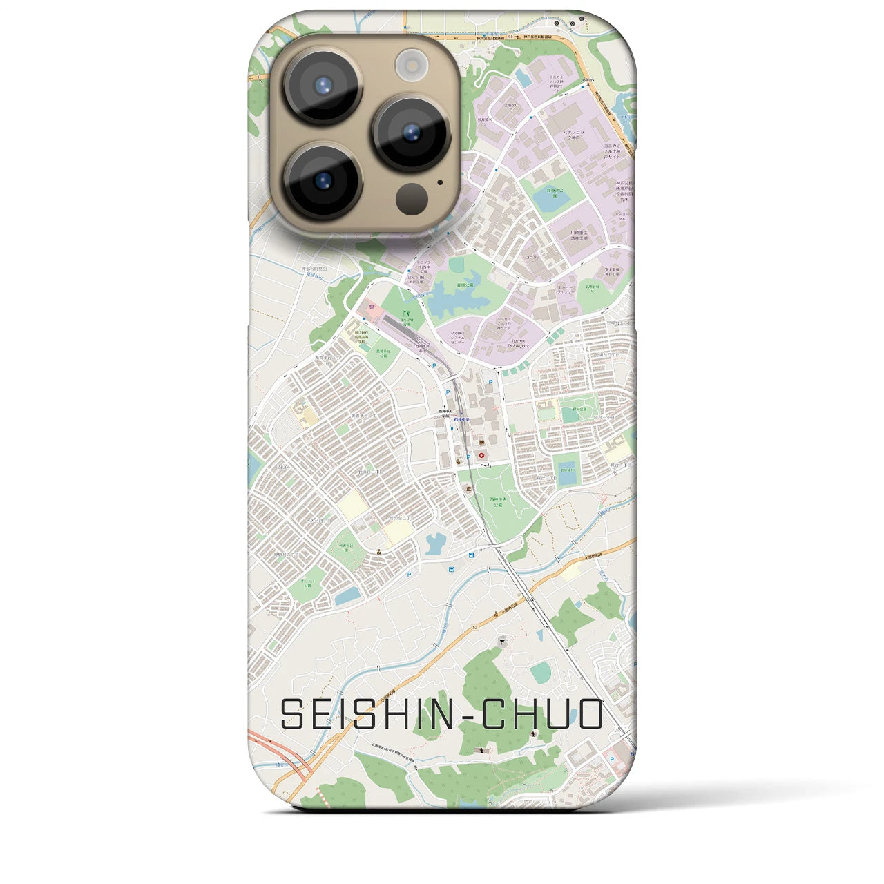 【西神中央(兵庫県)】地図柄iPhoneケース(バックカバータイプ)