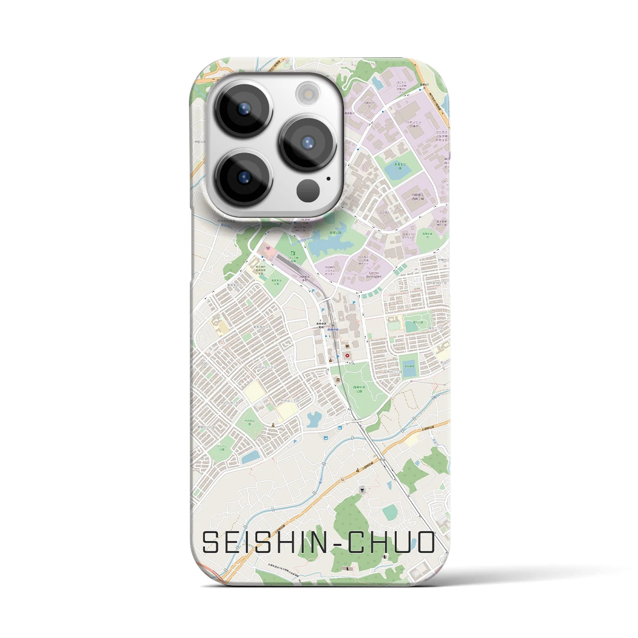 【西神中央(兵庫県)】地図柄iPhoneケース(バックカバータイプ)