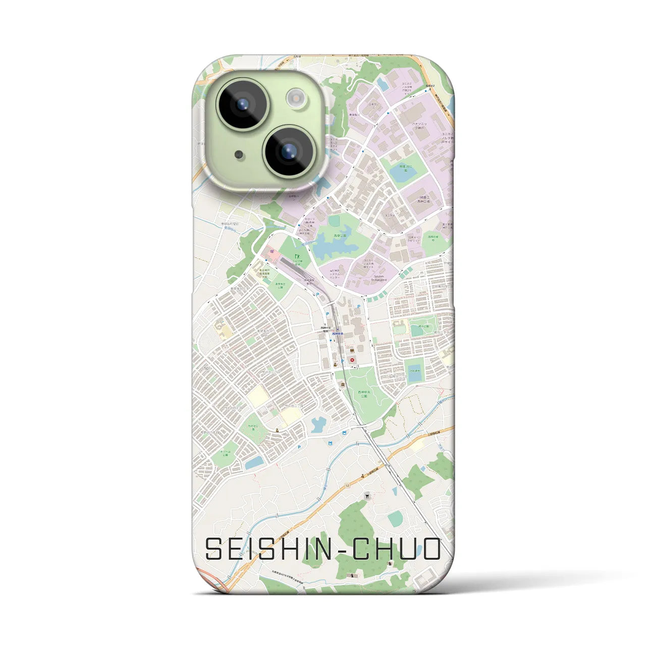 【西神中央(兵庫県)】地図柄iPhoneケース(バックカバータイプ)