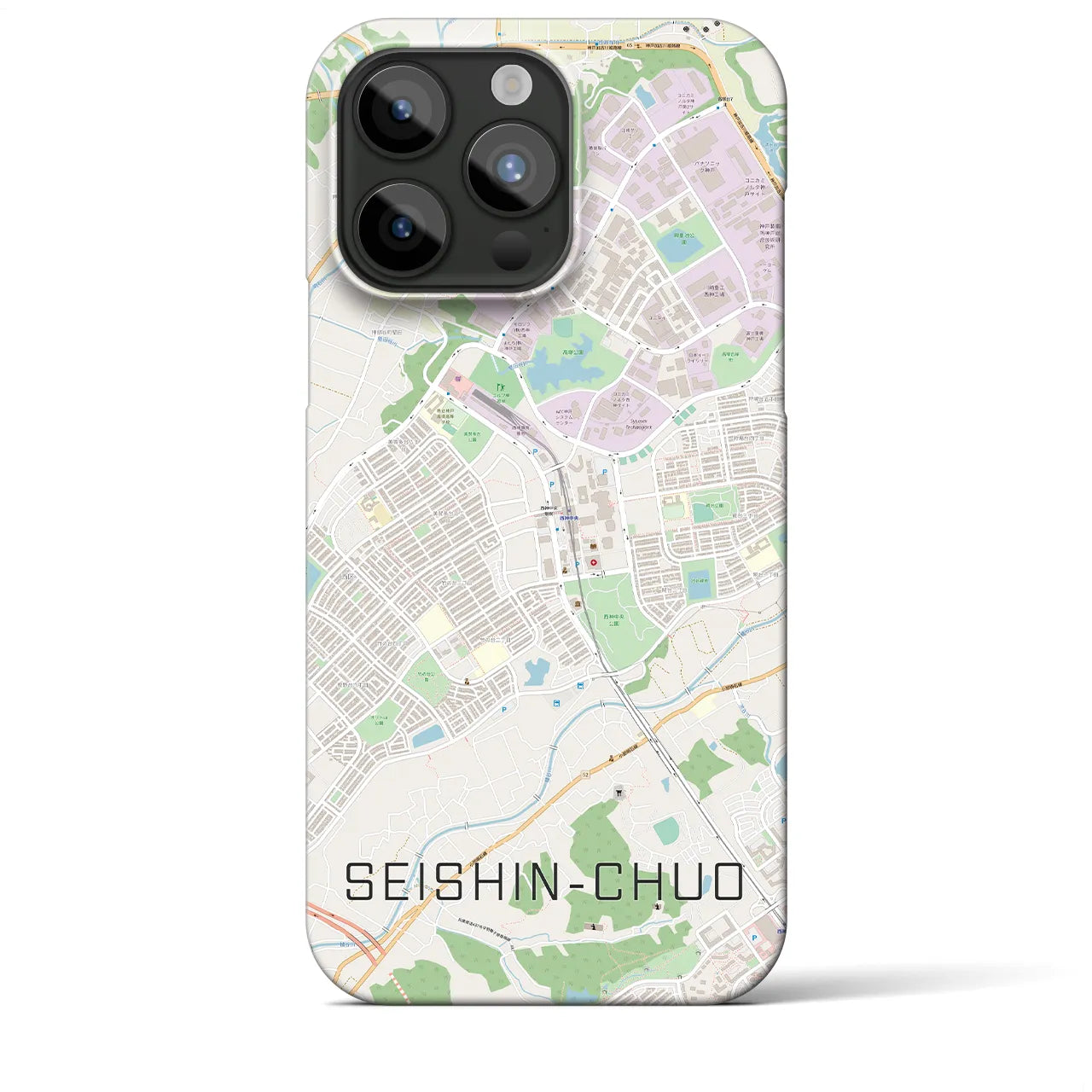 【西神中央(兵庫県)】地図柄iPhoneケース(バックカバータイプ)