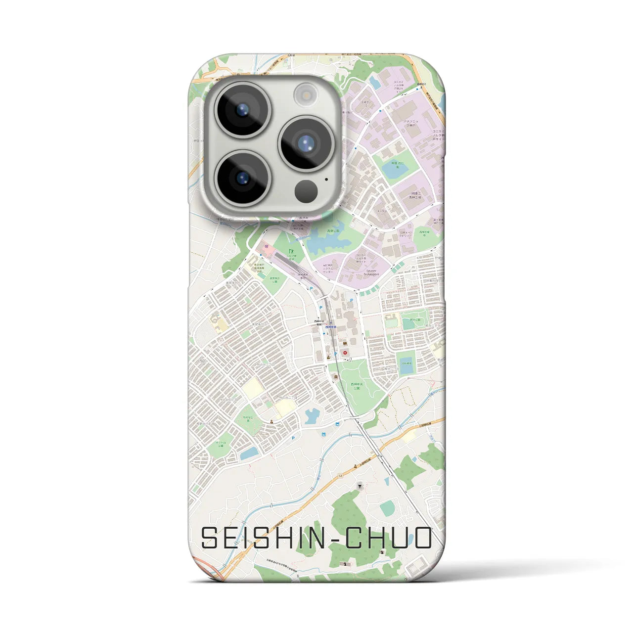 【西神中央(兵庫県)】地図柄iPhoneケース(バックカバータイプ)