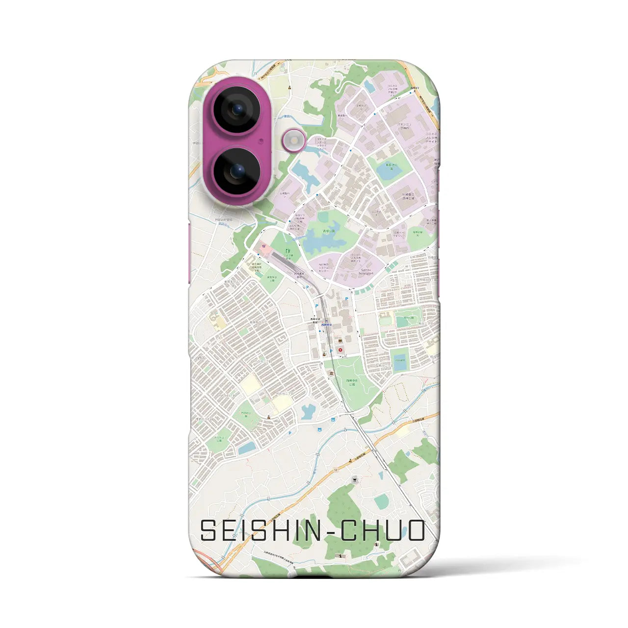【西神中央(兵庫県)】地図柄iPhoneケース(バックカバータイプ)