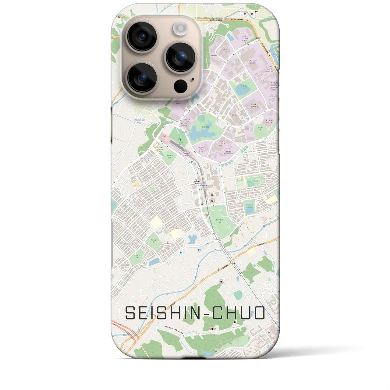 【西神中央(兵庫県)】地図柄iPhoneケース(バックカバータイプ)