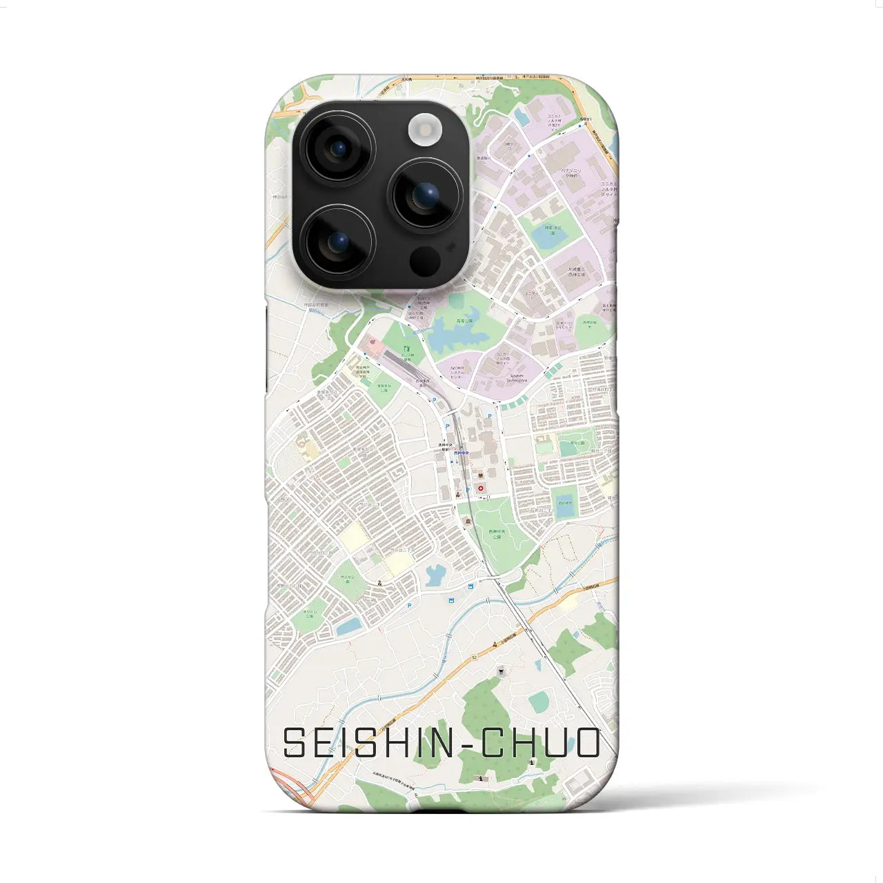【西神中央(兵庫県)】地図柄iPhoneケース(バックカバータイプ)