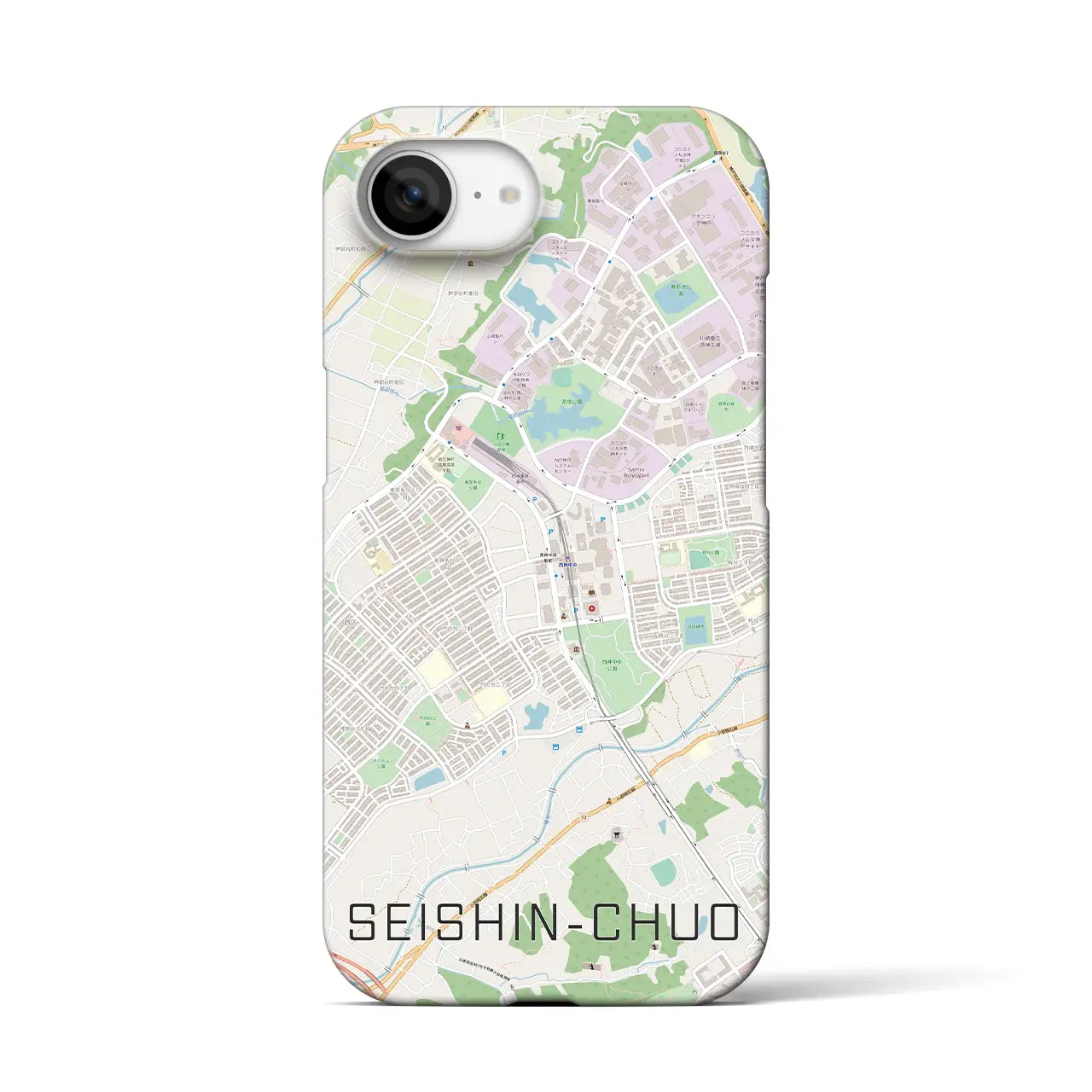 【西神中央(兵庫県)】地図柄iPhoneケース(バックカバータイプ)
