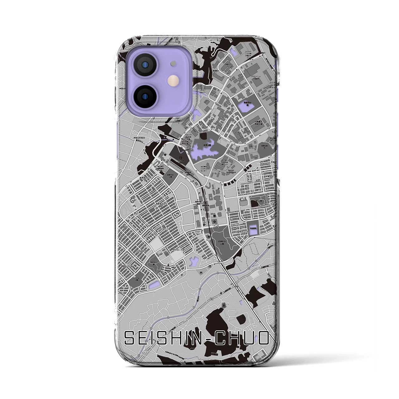 【西神中央(兵庫県)】地図柄iPhoneケース(クリアタイプ)