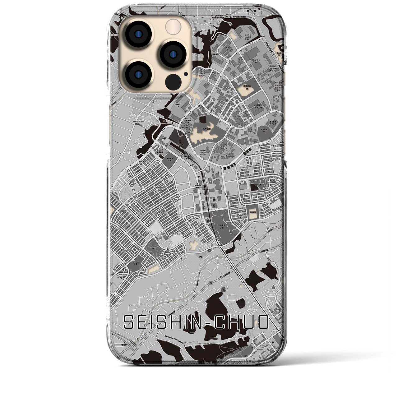 【西神中央(兵庫県)】地図柄iPhoneケース(クリアタイプ)