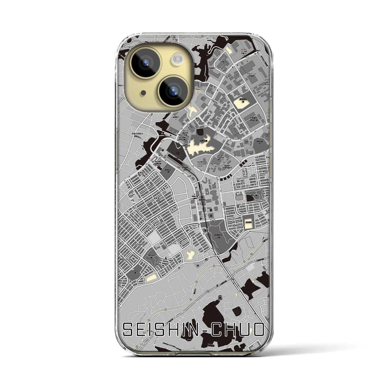 【西神中央(兵庫県)】地図柄iPhoneケース(クリアタイプ)