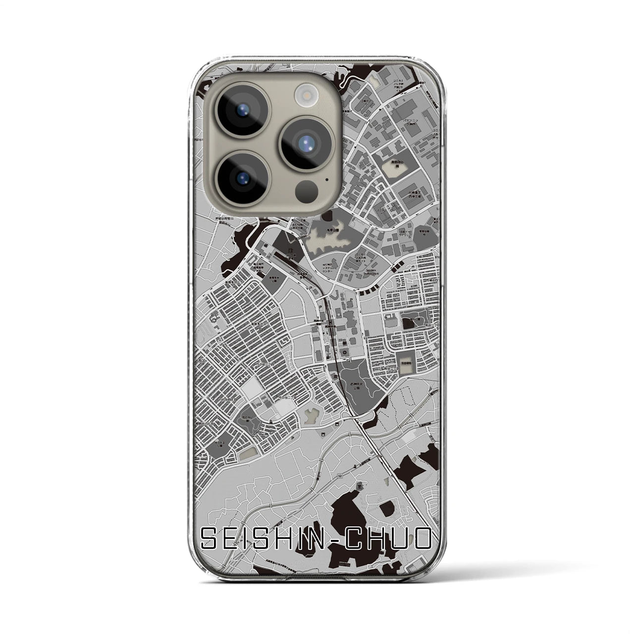 【西神中央(兵庫県)】地図柄iPhoneケース(クリアタイプ)