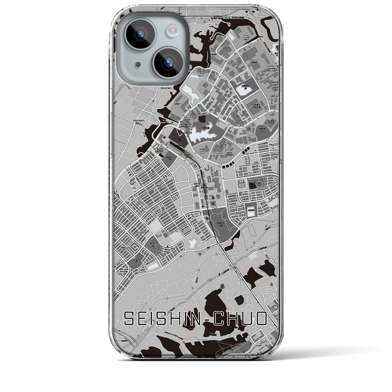 【西神中央(兵庫県)】地図柄iPhoneケース(クリアタイプ)