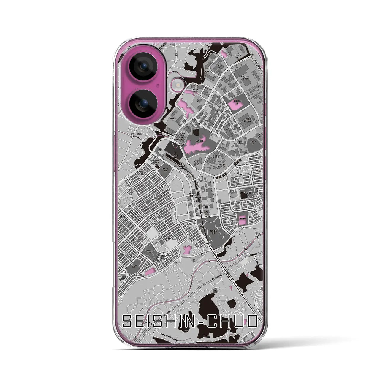 【西神中央(兵庫県)】地図柄iPhoneケース(クリアタイプ)