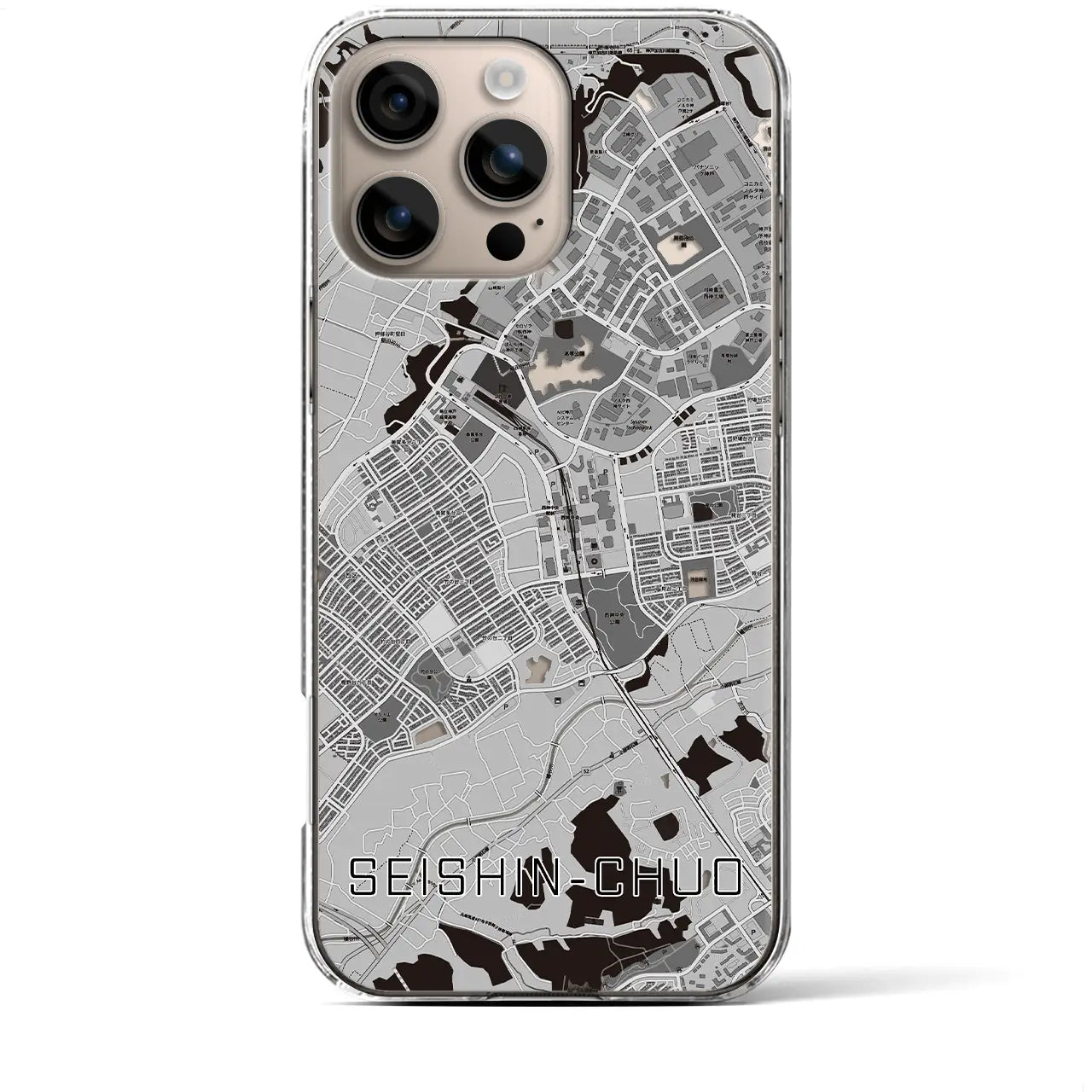 【西神中央(兵庫県)】地図柄iPhoneケース(クリアタイプ)