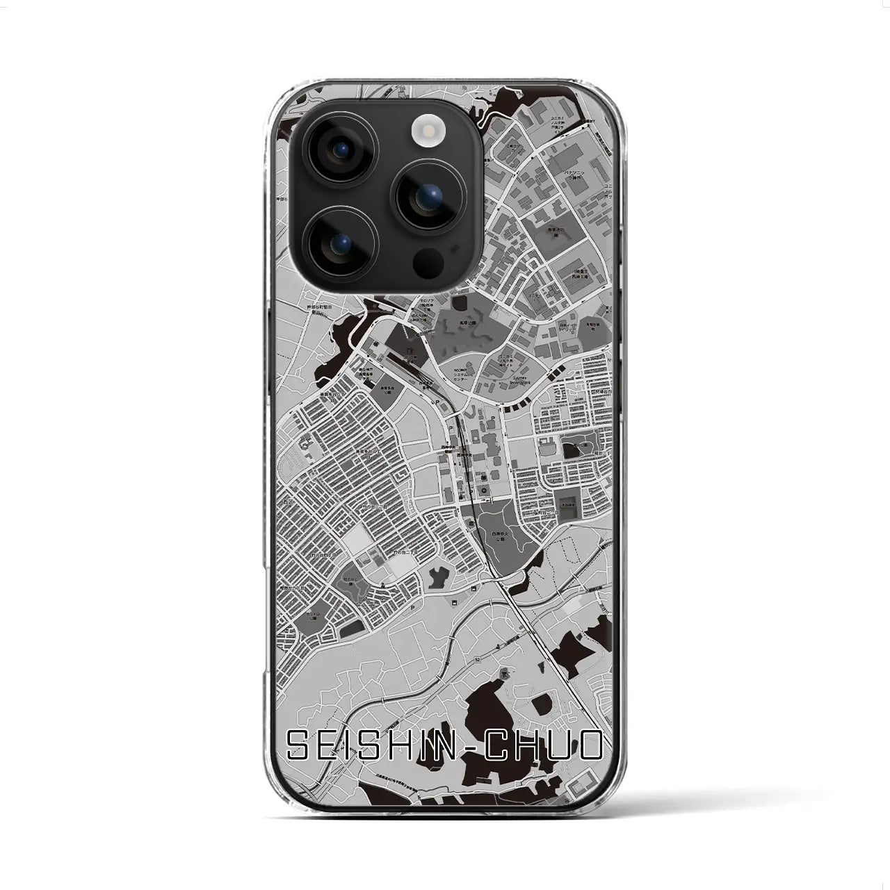 【西神中央(兵庫県)】地図柄iPhoneケース(クリアタイプ)