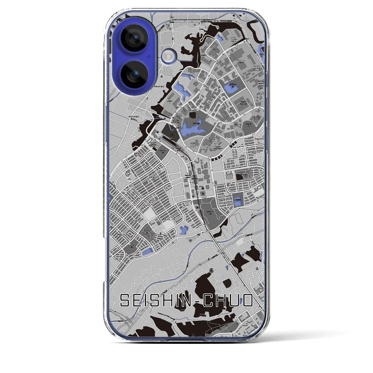 【西神中央(兵庫県)】地図柄iPhoneケース(クリアタイプ)