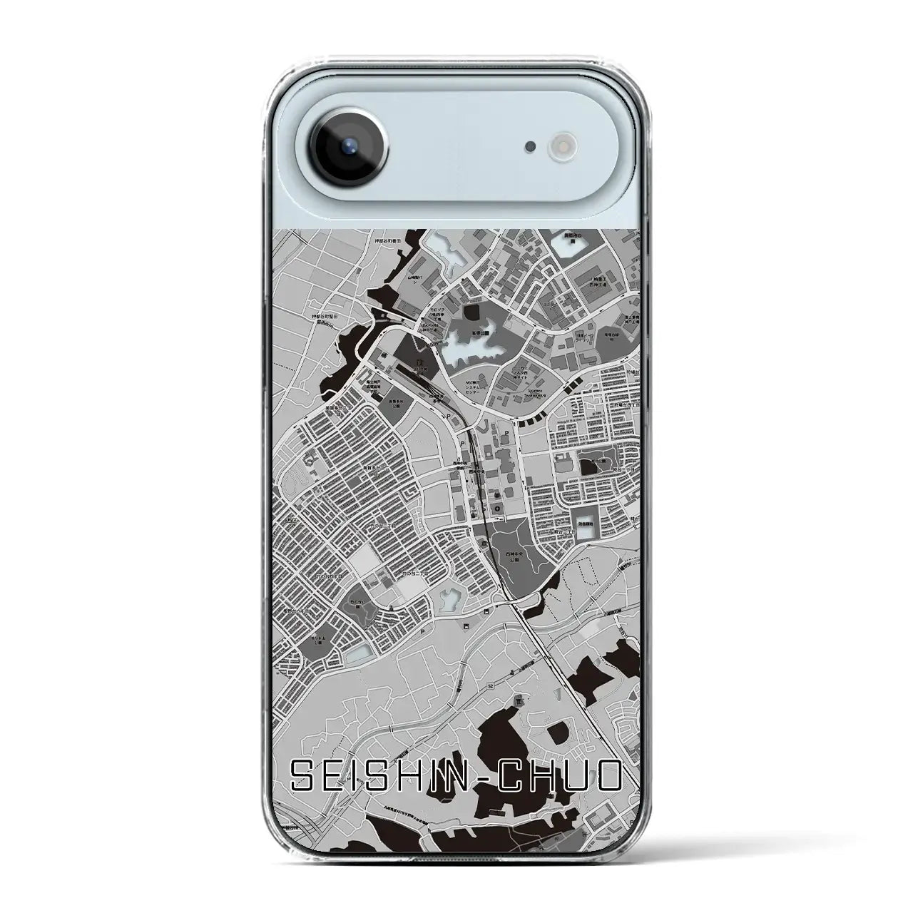 【西神中央(兵庫県)】地図柄iPhoneケース(クリアタイプ)