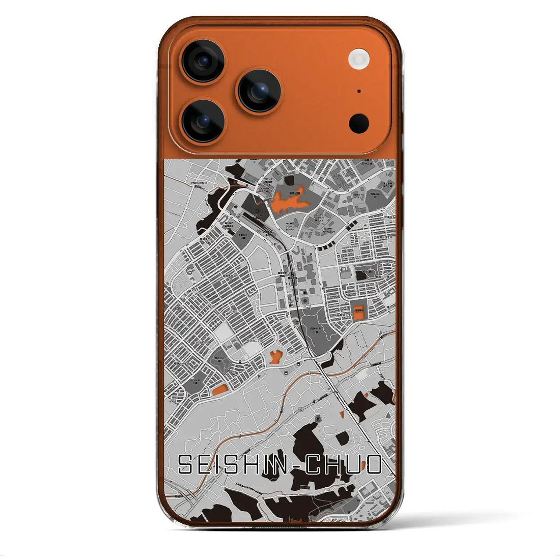 【西神中央(兵庫県)】地図柄iPhoneケース(クリアタイプ)