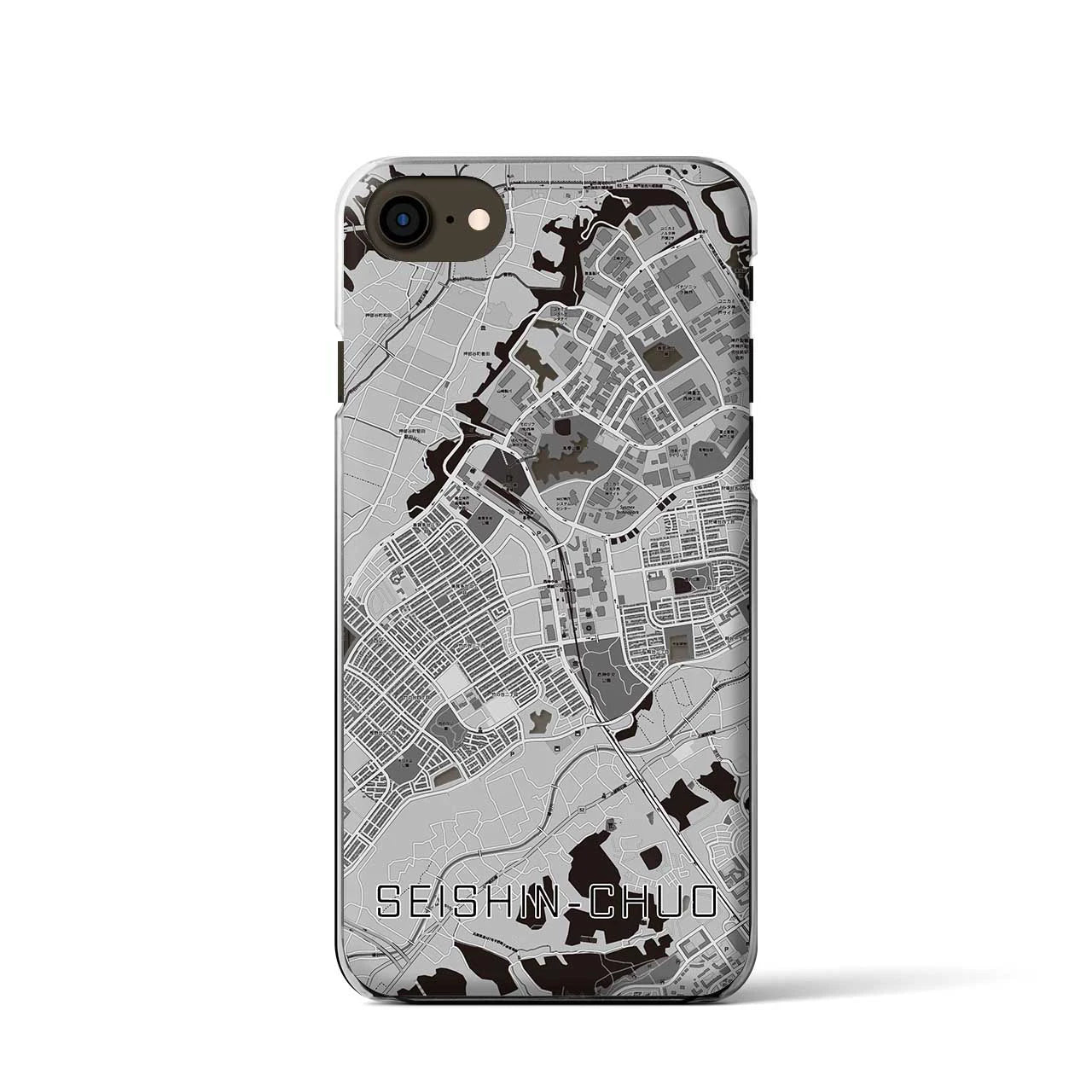 【西神中央(兵庫県)】地図柄iPhoneケース(クリアタイプ)