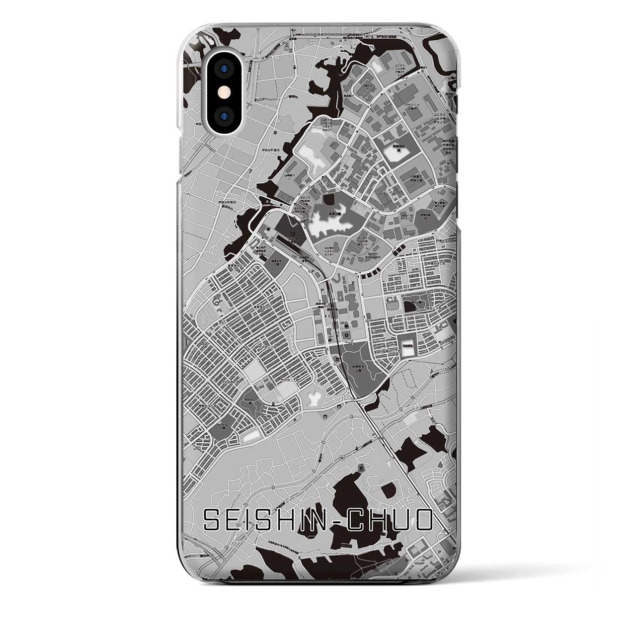 【西神中央(兵庫県)】地図柄iPhoneケース(クリアタイプ)