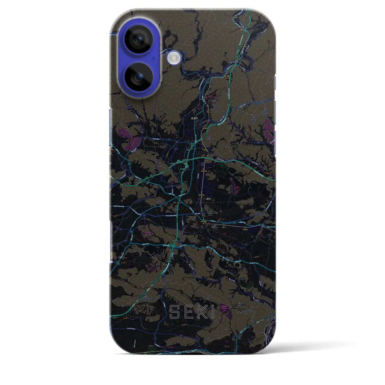 【関(岐阜県)】地図柄iPhoneケース(バックカバータイプ)