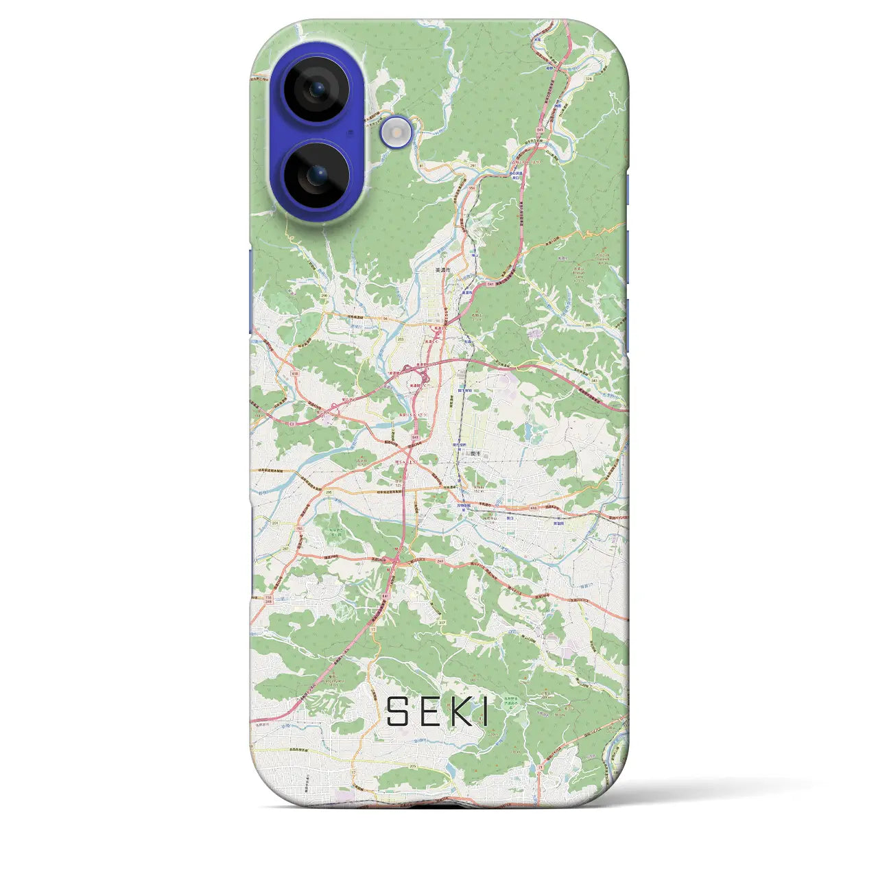 【関(岐阜県)】地図柄iPhoneケース(バックカバータイプ)ナチュラル・iPhone 16 Pro Max 用