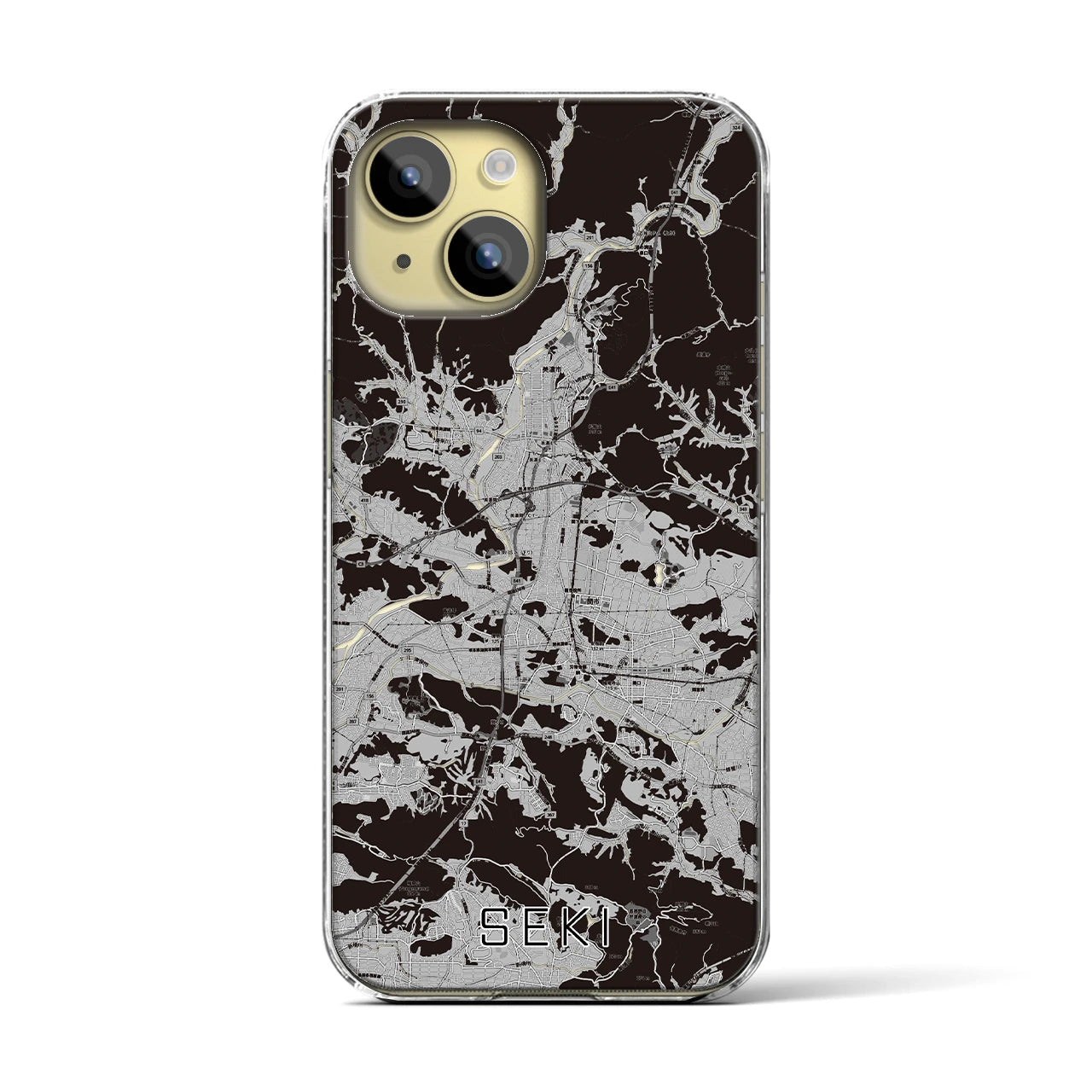 【関(岐阜県)】地図柄iPhoneケース(クリアタイプ)
