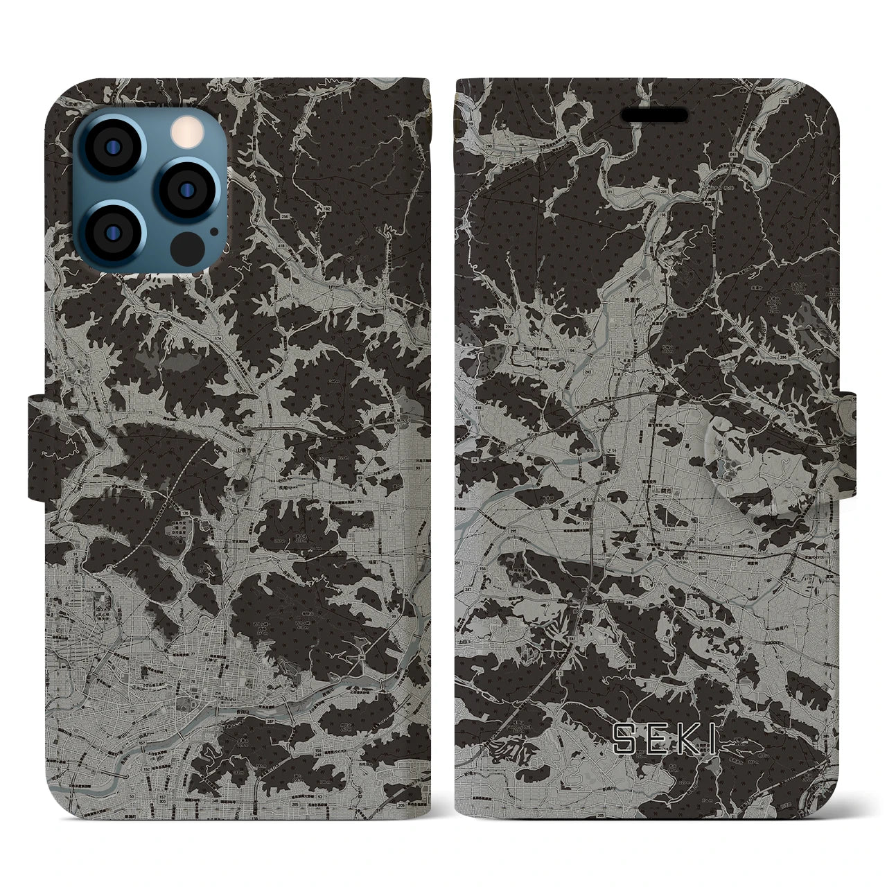 【関(岐阜県)】地図柄iPhoneケース(手帳タイプ)