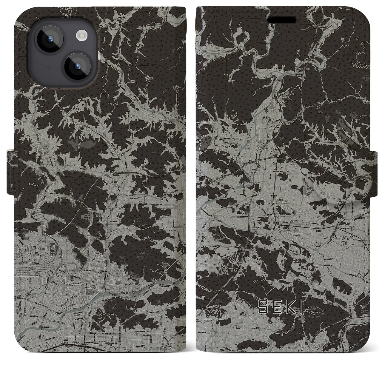 【関(岐阜県)】地図柄iPhoneケース(手帳タイプ)