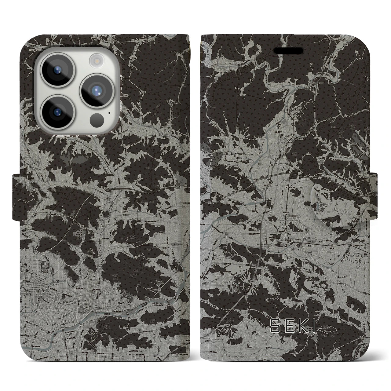 【関(岐阜県)】地図柄iPhoneケース(手帳タイプ)