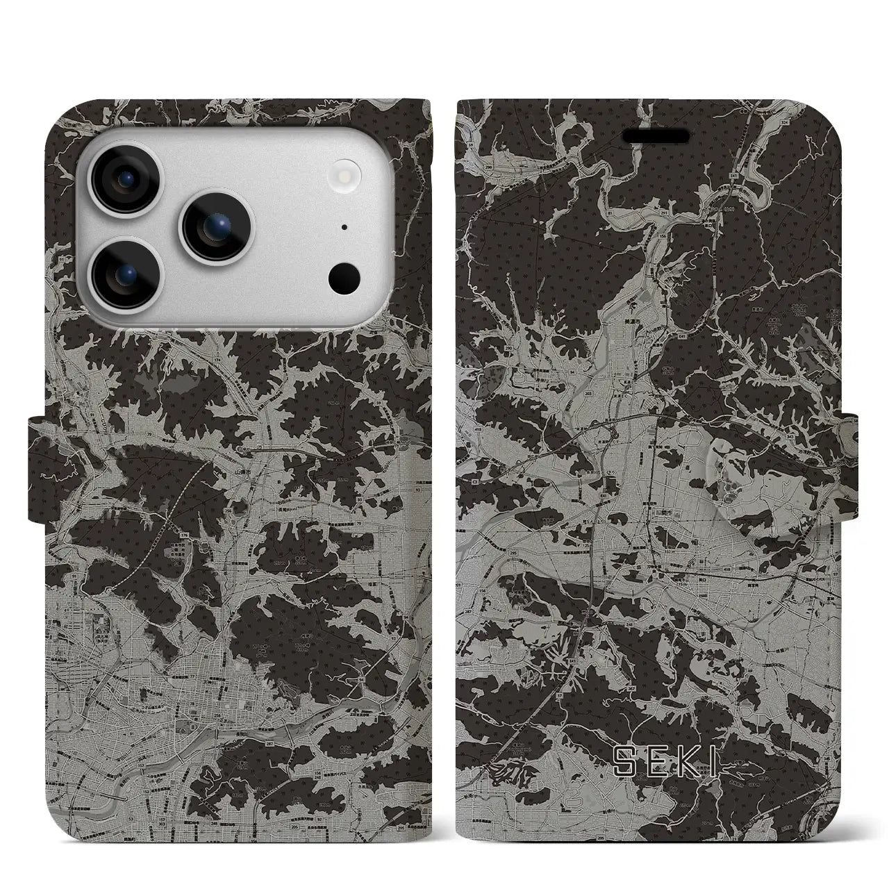 【関(岐阜県)】地図柄iPhoneケース(手帳タイプ)