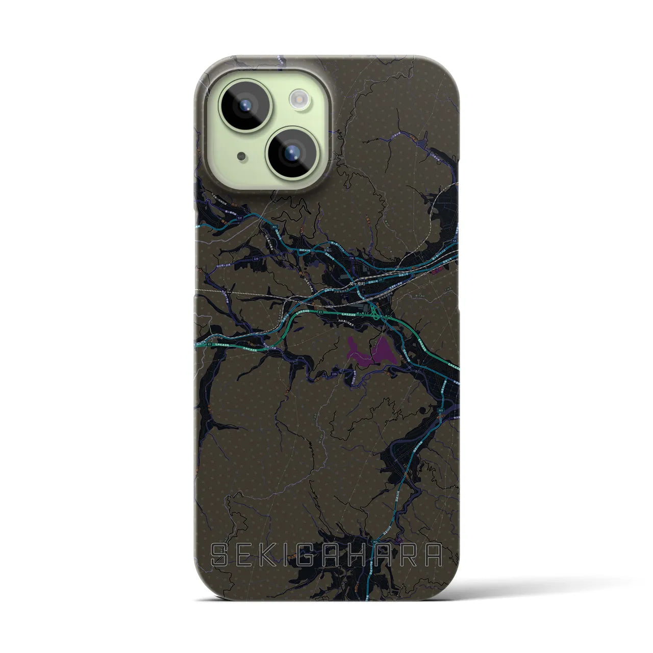 【関ケ原(岐阜県)】地図柄iPhoneケース(バックカバータイプ)