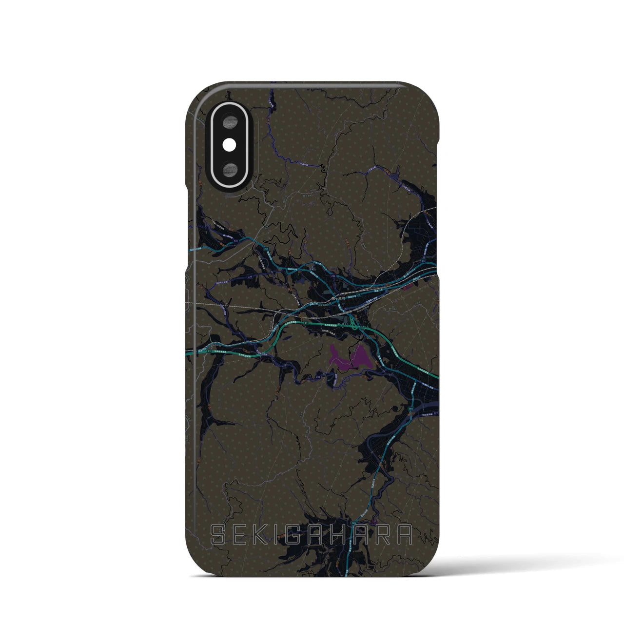 【関ケ原(岐阜県)】地図柄iPhoneケース(バックカバータイプ)