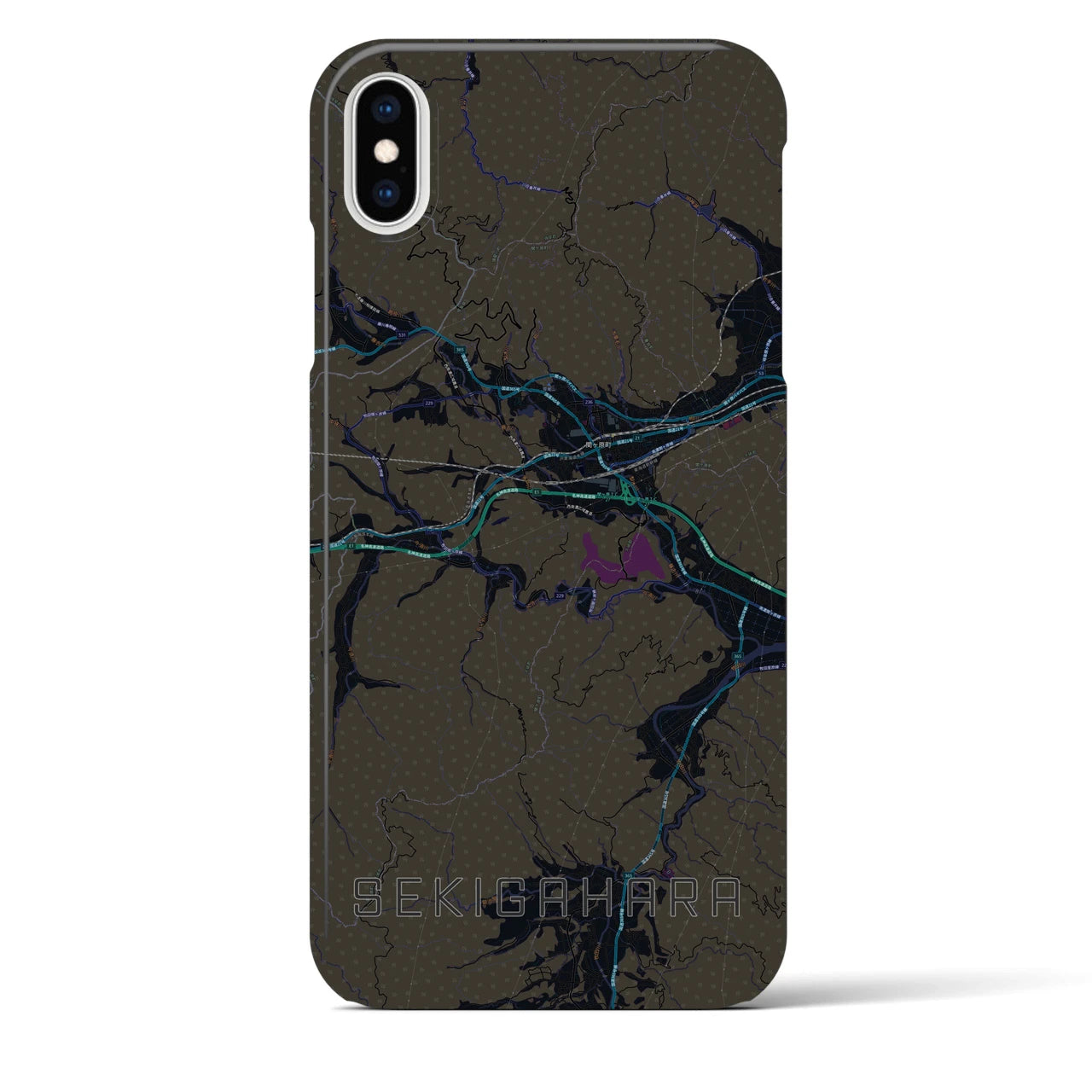 【関ケ原(岐阜県)】地図柄iPhoneケース(バックカバータイプ)