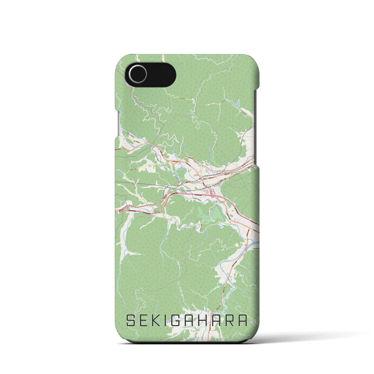 【関ケ原(岐阜県)】地図柄iPhoneケース(バックカバータイプ)