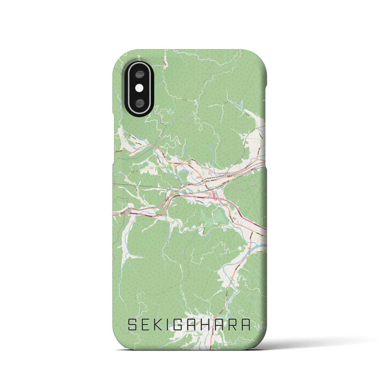 【関ケ原(岐阜県)】地図柄iPhoneケース(バックカバータイプ)