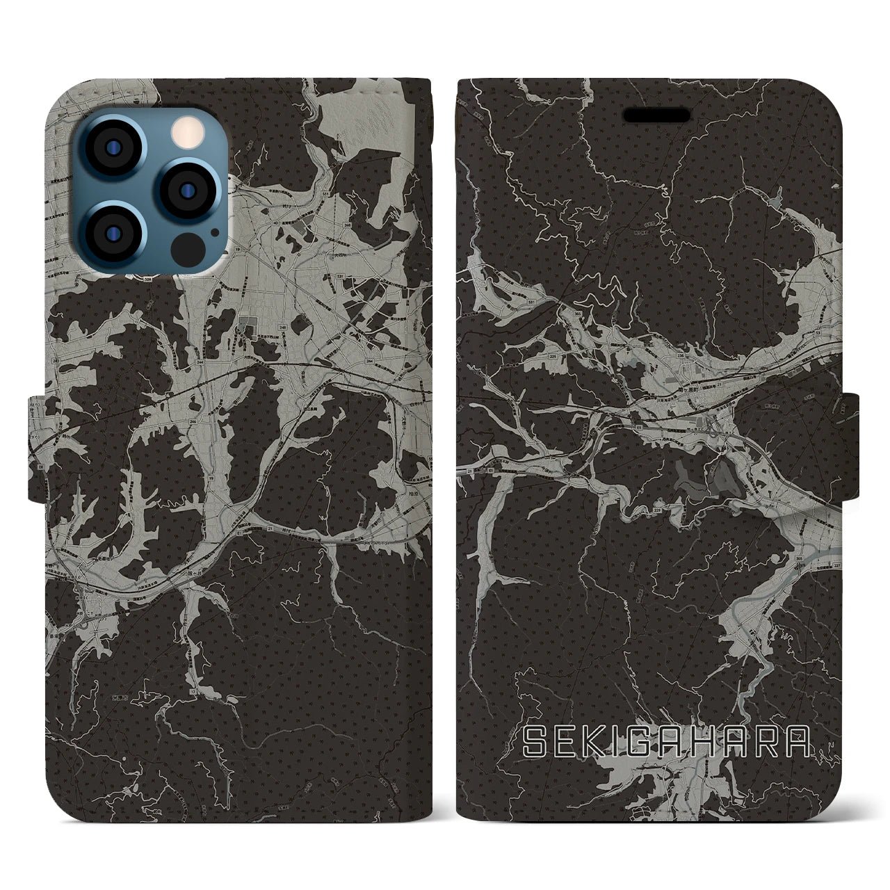 【関ケ原(岐阜県)】地図柄iPhoneケース(手帳タイプ)