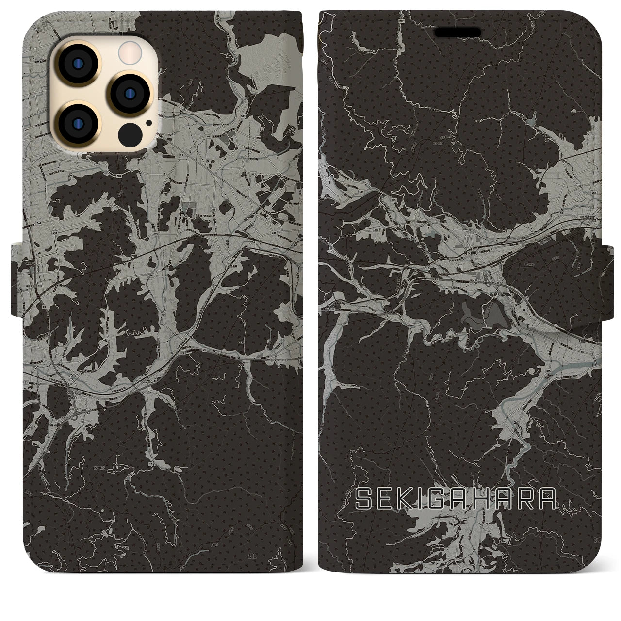 【関ケ原(岐阜県)】地図柄iPhoneケース(手帳タイプ)